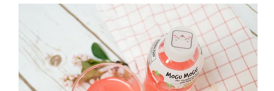 泰國MOGU MOGU 果汁椰果飲料 草莓口味 320ml