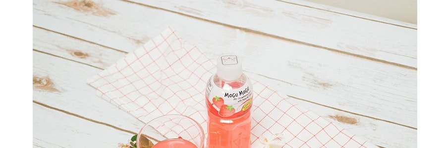 泰國MOGU MOGU 果汁椰果飲料 草莓口味 320ml