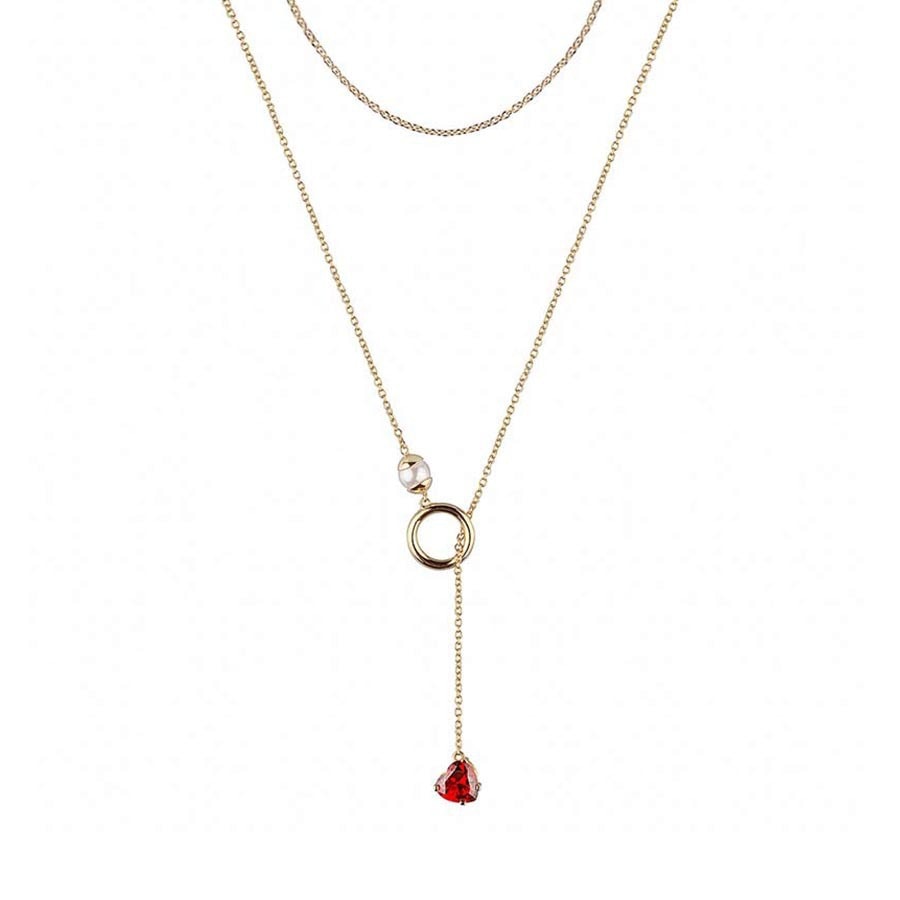 Loving Heart Clavicle Chain Necklace 1pc