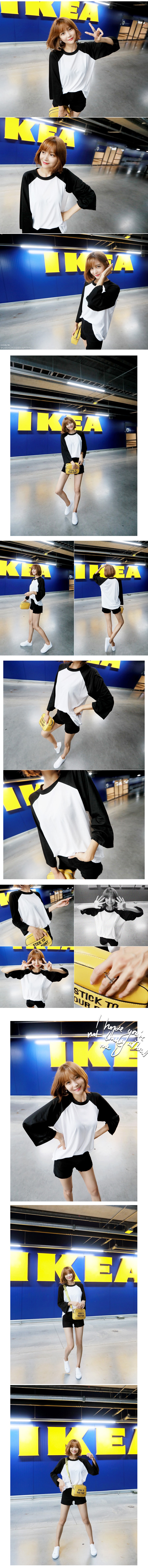 [Autumn New] Boxy Raglan T-Shirt #Black One Size(Free)