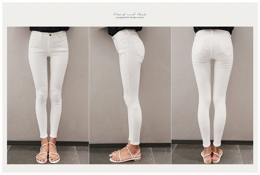 [Autumn New] Basic Stretch Skinny Ankle Jeans White(S/25-26)