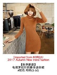 KOREA Ribbed Turtleneck Sweater Dress Ivory One Size(S-M) [Free Shipping]