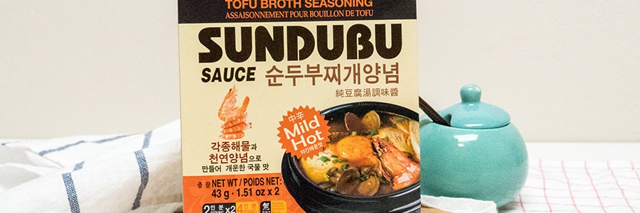韓國三進牌 純豆腐湯調味料 中辣鮮蝦口味 2包入 43g