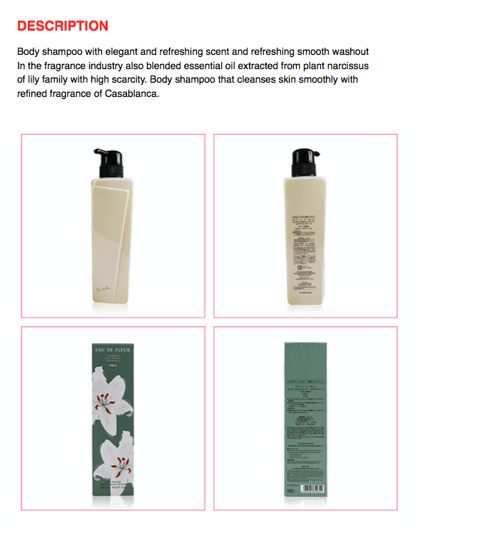 EAU DE FLEUR Fragrance Body Shampoo Casa Blanca 500ml