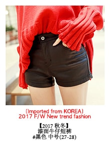 KOREA High Waist Stretch Denim Skinny Ankle Jeans Black L(27-28) [Free Shipping]