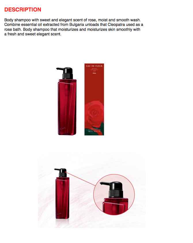  EAU DE FLEUR Fragrance Body Shampoo Rose 500ml