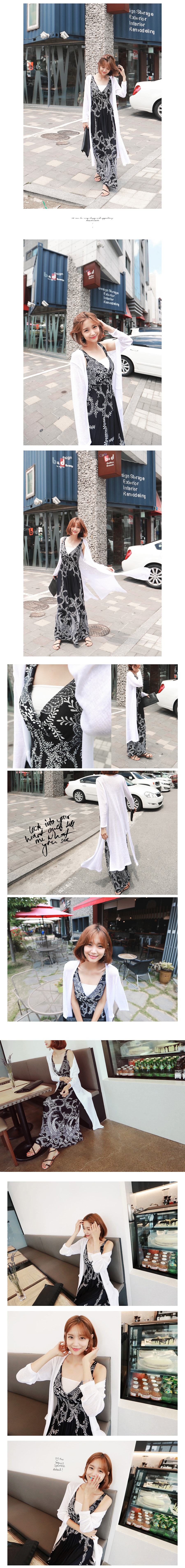 KOREA Summer Essential Slit Long Cardigan One Size(S-M) [Free Shipping]