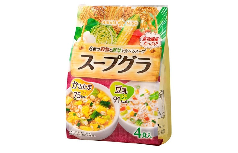 [日本直邮]HIKARIMISO 美味速食鸡蛋汤/豆乳汤 4袋装