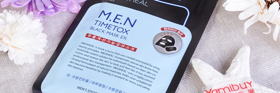 韓國MEDIHEAL美迪惠爾(可萊絲) M.E.N 男士專用黑炭礦物面膜 單片入