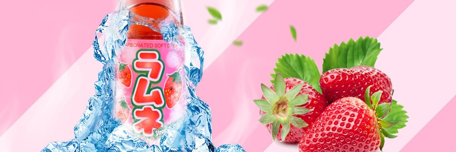 日本HATAKOSEN RAMUNE 弹珠汽水 草莓味 200ml