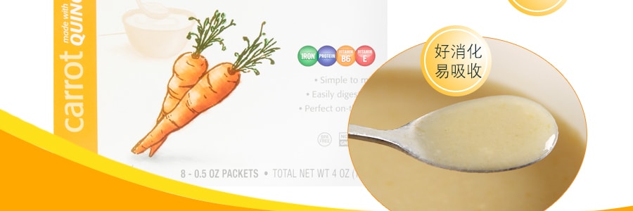 【赠品】美国WUTSUPBABY 有机藜麦粉 红萝卜口味 113g 婴儿宝宝辅食营养食品