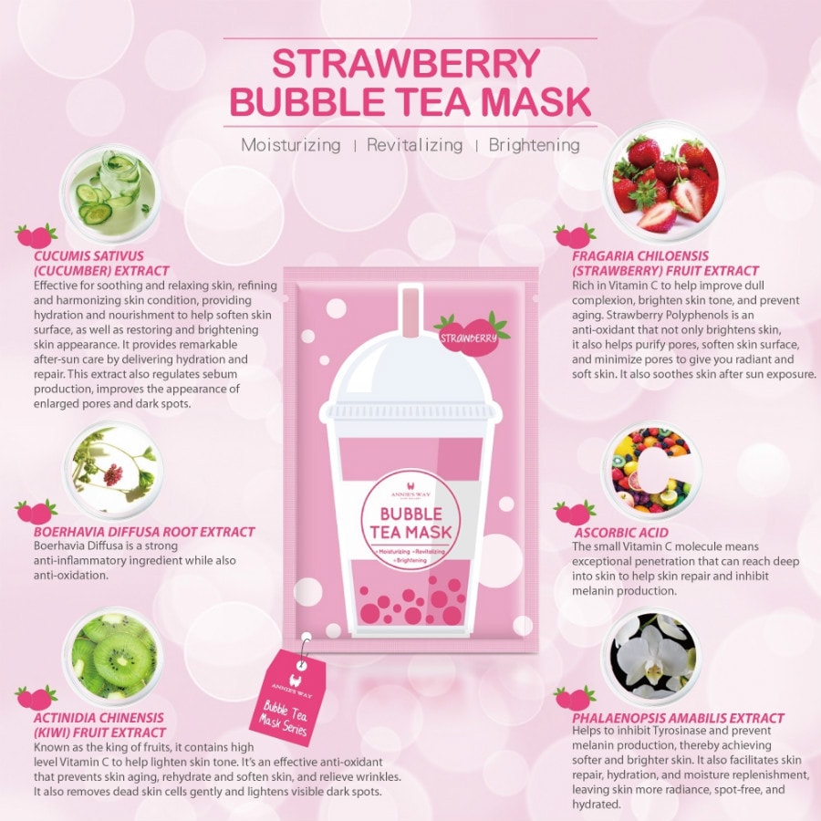 Strawberry Bubble Tea Mask 1 Sheet