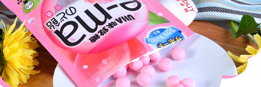 日本UHA悠哈 E-MA维C润喉糖 袋装 白桃味 50g