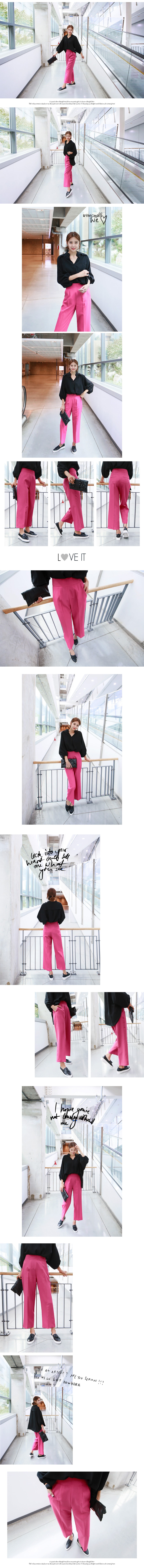 KOREA High Waist Career Suit Pants #Hot Pink M(26-27) [Free Shipping]