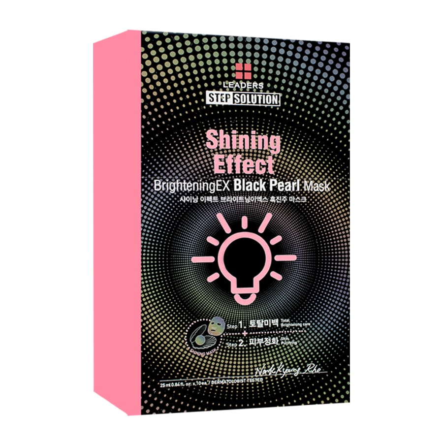 LEADERS BrighteningEX- Black Pearl Shining Effect Mask Box 10 pcs