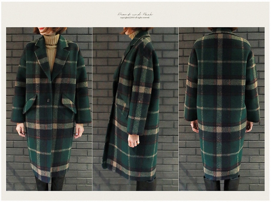 [8th Pre-Order] Oversized Plaid Coat Multi One Size(Free)