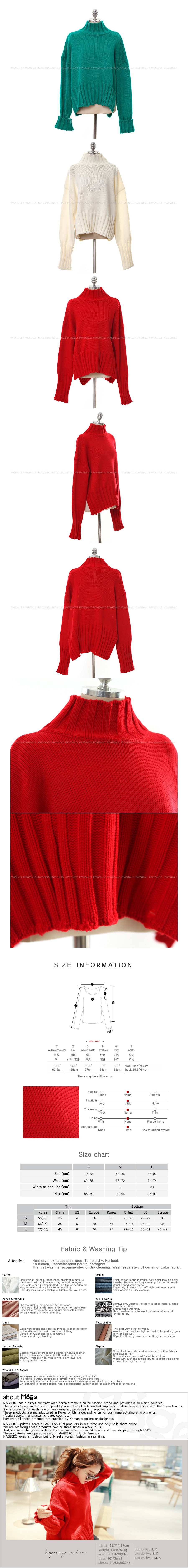 [Autumn New] Ribbed Turtleneck Sweater Ivory One Size(Free)