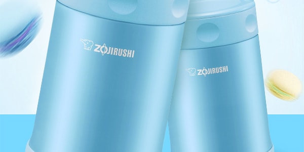日本ZOJIRUSHI象印 不锈钢真空保冷保温焖烧杯 粉蓝色 500ml SW-EAE50AB