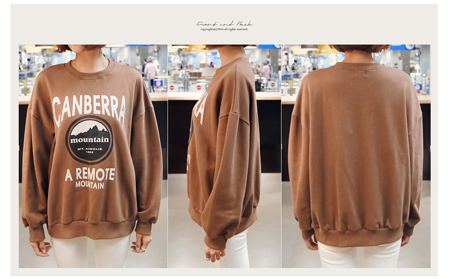 [Limited Quantity Sale] Mountain Graphic Sweatshirt Brown One Size(S-M)