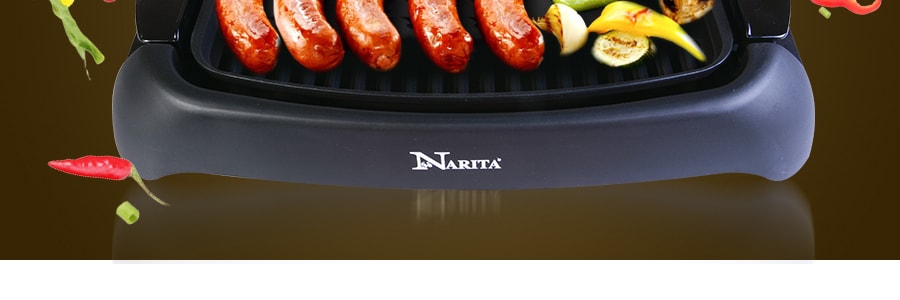 【全美最低价】美国NARITA 家用大容量室内不粘烤盘可调温电热烧烤炉 13in x 10in NBC-1310