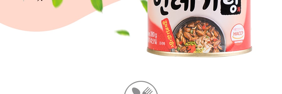 韩国YOO DONG 高蛋白即食蚕蛹罐头 辣味 280g