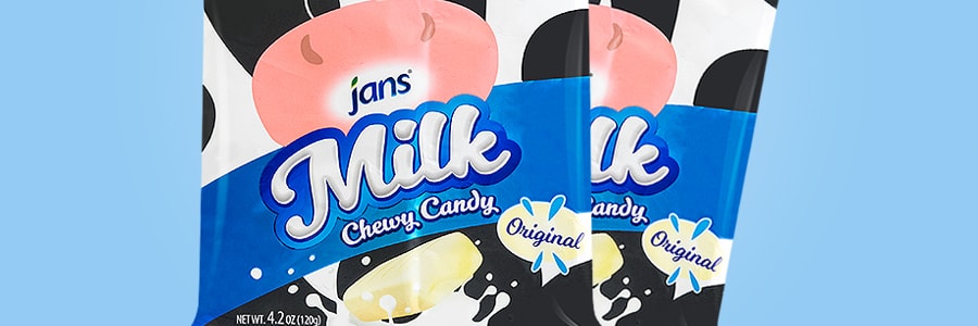 美国JANS 耐嚼牛奶糖原味 120g