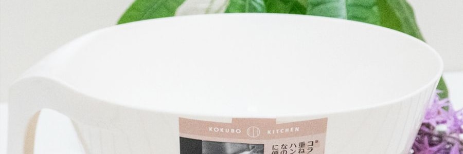 日本KOKUBO小久保 塑膠帶手把廚房蔬菜水果籃 白色