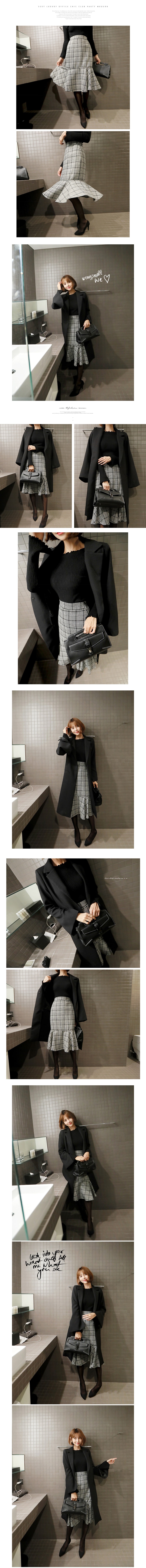 KOREA Bell Sleeve Ruffle Ribbed Knit Top Black One Size(S-M) [Free Shipping]
