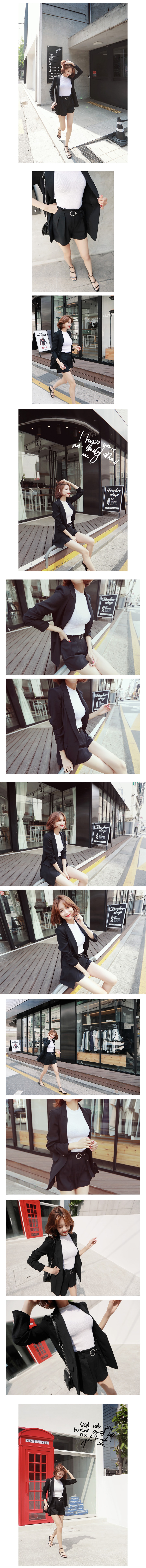 韩国MAGZERO [限量销售] 单扣收腰西装外套 #黑色 均码One Size(S-M)