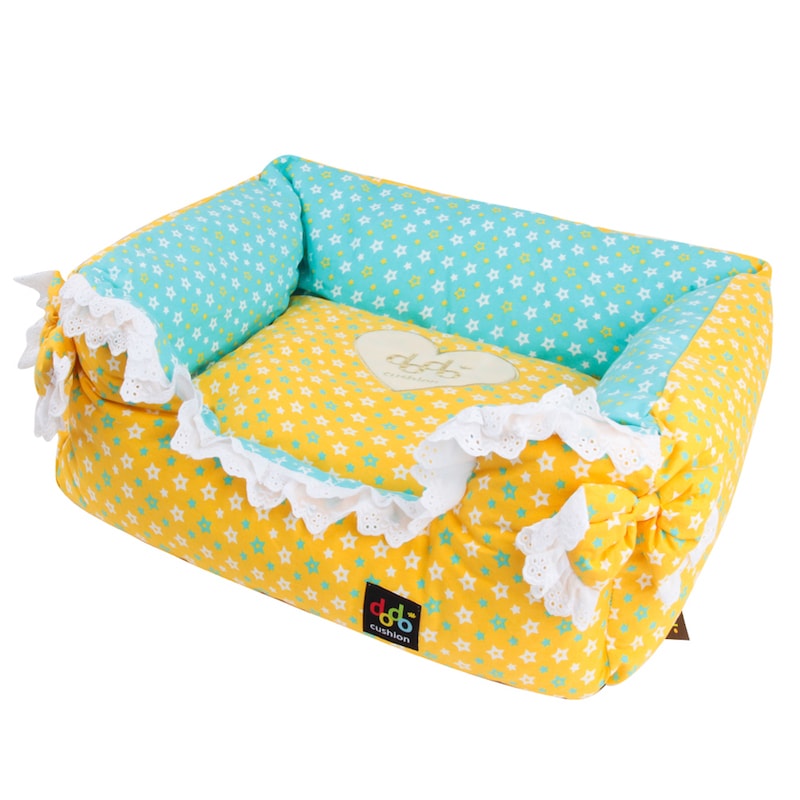 ALPHA DOG SERIES 星星图案丝带蝴蝶结宠物用软垫  #黄色