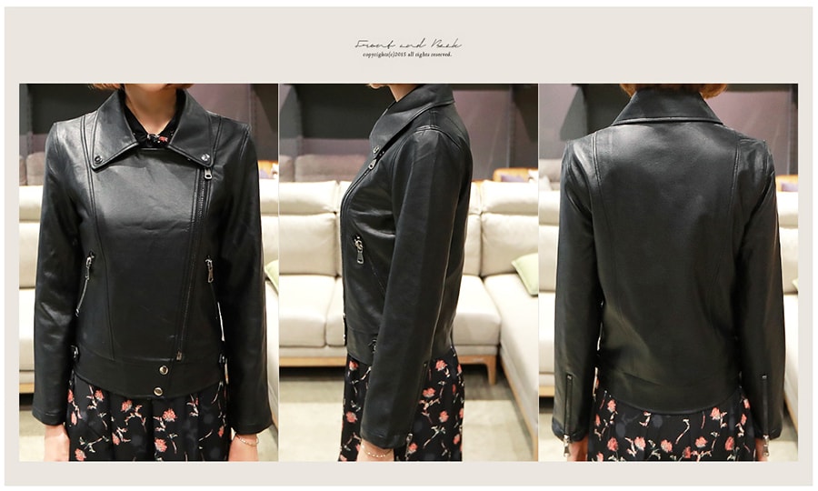 KOREA Faux Leather Moto Jacket Black One Size(Free) [Free Shipping]