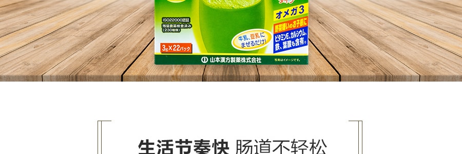 日本YAMAMOTO山本漢方 大麥若葉青汁粉末 22包入 66g