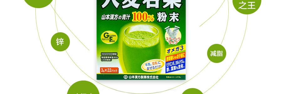 日本YAMAMOTO山本汉方制药  大麦若叶青汁粉末 22包入 66g