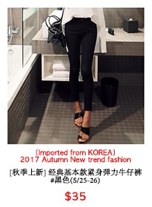韩国MAGZERO [秋季新品] 侧拉链修身裤 Black S(55/25-26)