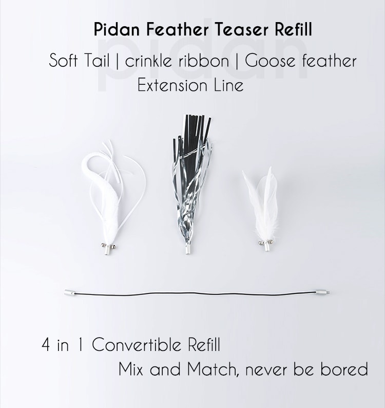 Feather Teaser Wand Refill Pack of 4  1pc
