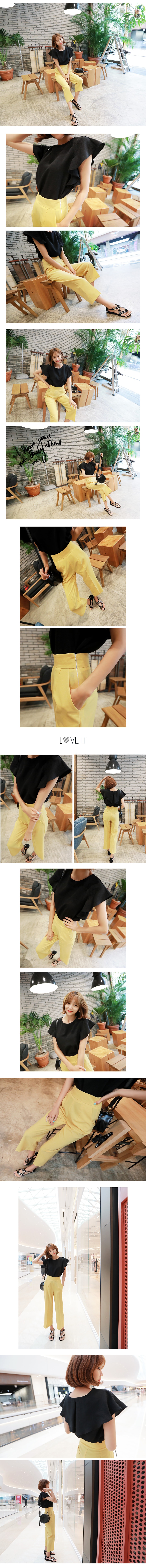 KOREA High Waist Career Suit Pants #Yellow M(26-27) [Free Shipping]