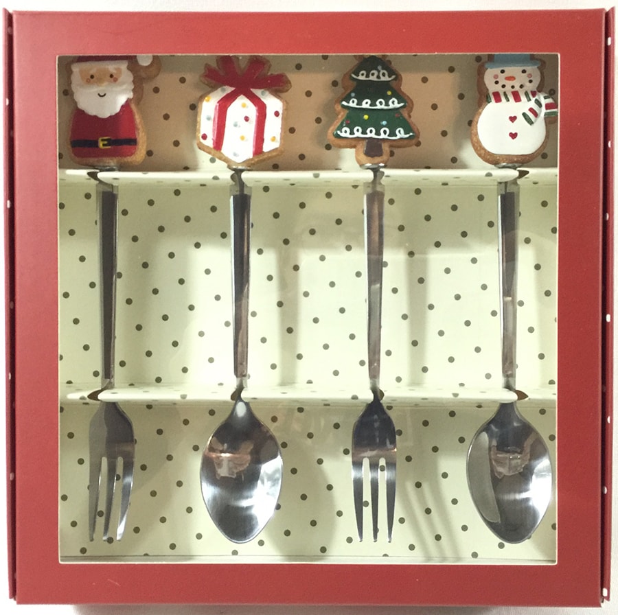 Christmas Gift Set #TeaSpoon+CakeFork 4pcs