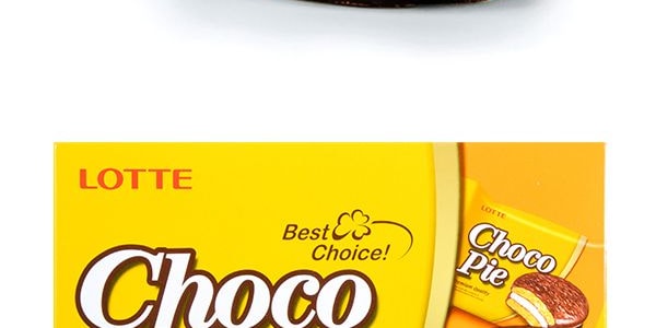 韓國LOTTE樂天 巧克力奶油夾心派 香蕉口味 12 顆 336g