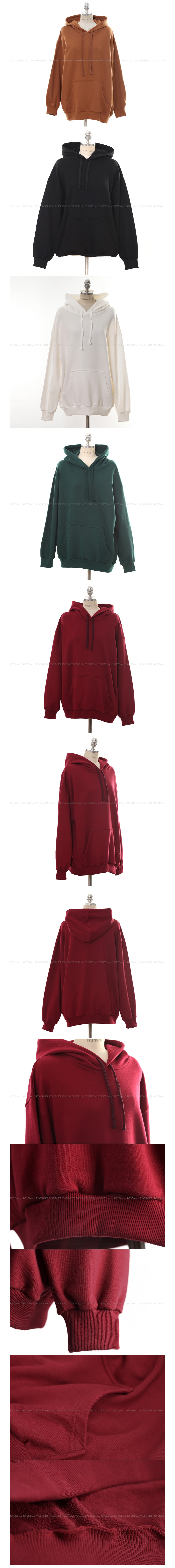 KOREA Oversized Pullover Hoodie Wine One Size(Free) [Free Shipping]