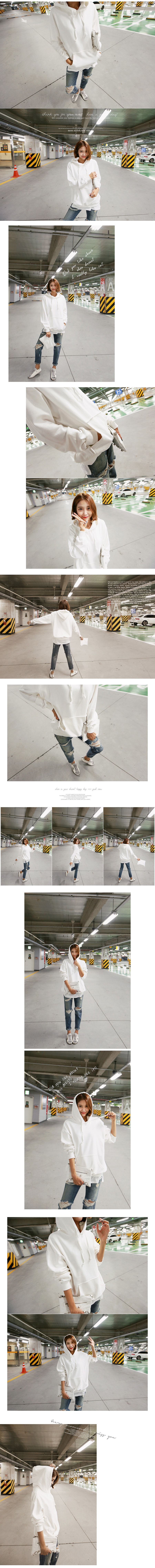 KOREA Oversized Pullover Hoodie White One Size(Free) [Free Shipping]